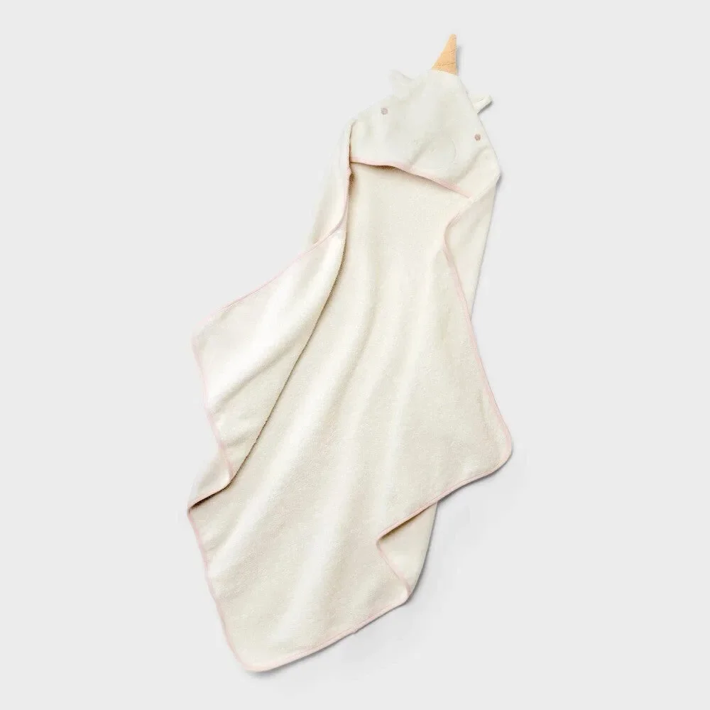 Baby Hooded Towel Cloud Island™ Cream: Cotton Terry, Unicorn Pattern, 30